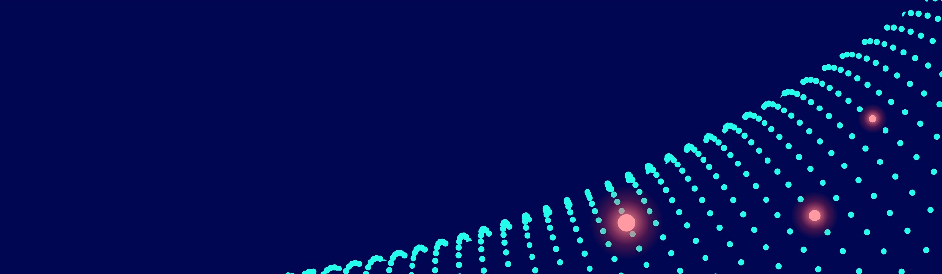 A blue background with a dot matrix